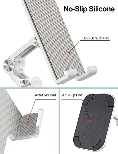 Phone Stand for Desk, Foldable Cell Phone Stand Holder, White - Image 3