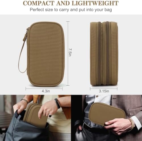 FYY Electronic Organizer, Travel Tech Pouch Bag, Cable Organizer Brown - Image 2