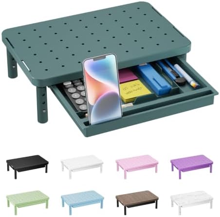 WALI 3 Height Adjustable Computer Monitor Stand with Storage, up to 44 lbs by WALI