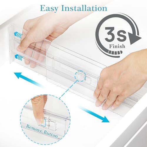 Vtopmart 4" High Drawer Dividers for Clothes, 13"-22" Adjustable, 4 pack - Image 6