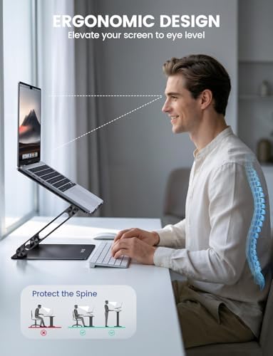 Lamicall Adjustable Laptop Stand for Desk for MacBook Air Pro HP 10-17.3'' - Image 3