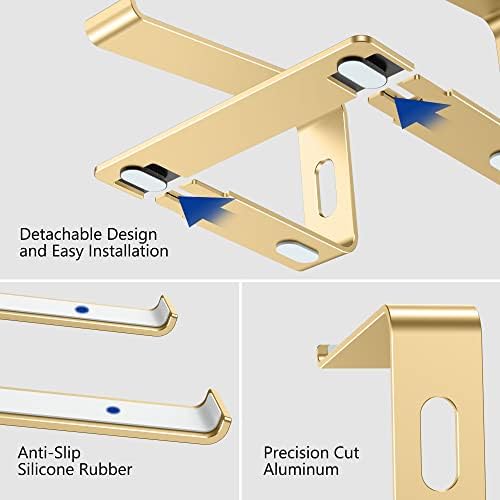 BESIGN LS03 Aluminum Laptop Stand, Ergonomic Detachable Computer Stand, Notebook Riser, Laptop Mount Compatible with Air, Pro, Dell, HP, Lenovo More 10-15.6" Laptops, Gold - Image 5