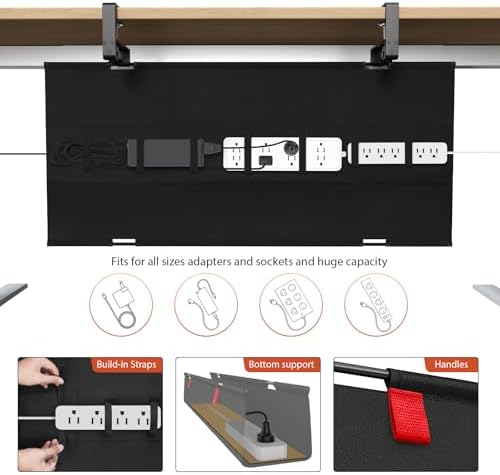 Univivi No Drill Under Desk Cable Management Tray, 36 inch Cable Management - Image 2