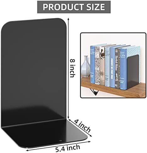 VFINE Book End 4 Pairs, Bookends for Shelves , Book Stopper for Heavy Books - Image 2