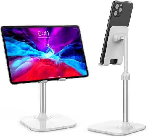 Cell Phone Stand, Phone Stand for Desk, Phone Holder Stand Compatible with iPhone and All Mobile Phones Tablet, Gifts for Adults Women Men Mom Wife, White by Doboli