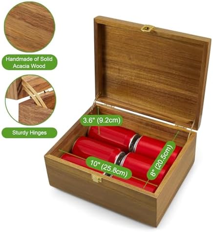 DRASTAR Wooden Keepsake Box, Large Acacia Storage Memory Box with a Hinged Lid for Crafts and Photo Storage - Image 4