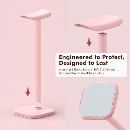 Headphone Stand, Aluminum Desk Headset Earphone Holder (Pink) - Image 5