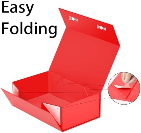 Red Gift Box, 9.5x6x3'' Gift Boxes with Lids for Presents - Image 4