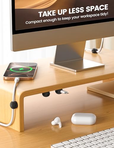 Lamicall 12 Pack Magnetic Cord Organizer, Silicone Mini Cable Clips - Image 3