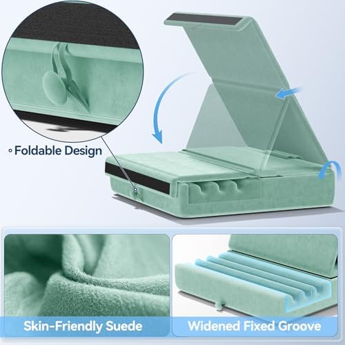 KDD Tablet Pillow Holder, Foldable iPad Stand for Lap, Bed and Desk -Tablet Soft Pad Dock with Pocket & Stylus Mount Compatible with iPad Pro 12.9, 10.5, 9.7 Air Mini 6 5 4 3, E-Reader - Image 7