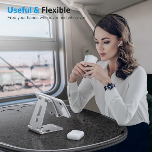 OMOTON Foldable Cell Phone Stand, C4 Portable Aluminum Phone Holder - Image 6