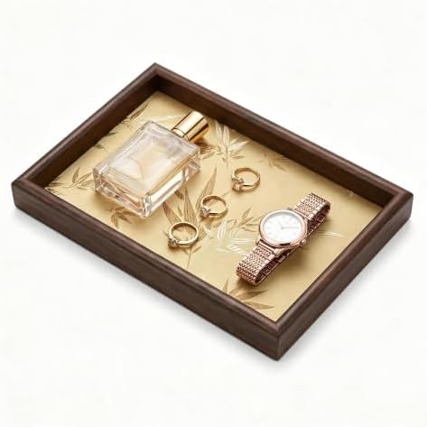 Wooden Decorative Trays (1, Gold) by Quilive