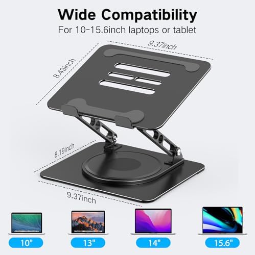 Adjustable Laptop Stand for Desk with 360 Rotating Base - Image 6