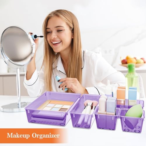 SpaceHacks 25 PCS Plastic Drawer Organizer, 4-Size Versatile Organizer Trays & storage Bins - Image 5