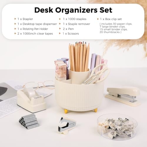 SKYDUE Desk Organizer Set with Rotating Pen Holder for Desk,Office Supplies - Image 2