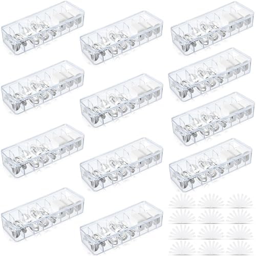 Tatuo Cord Organizer Box with Lid, Clear, 12 Pack by Tatuo