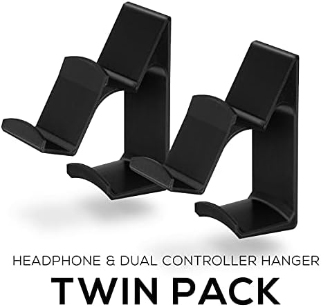 BRAINWAVZ The UberAtlas Dual Game Controller & Headphone Stand Wall Mount Holder for Xbox ONE, Series X, PS5, PS4, PS3, Switch, STEELSERIES Gamepad & More, Stay Organized No Screws (Two Pack) - Image 5