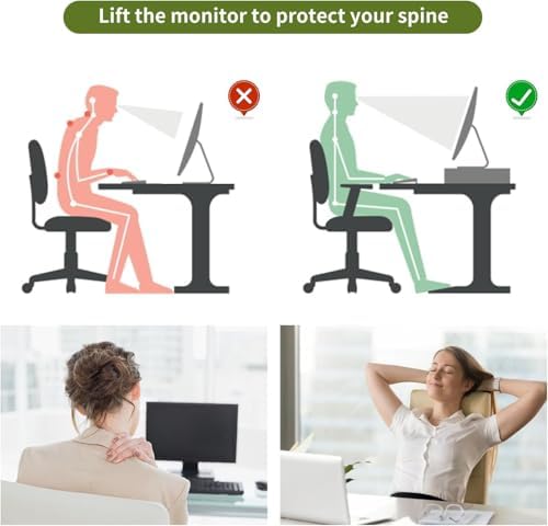 gianotter 2-Tier Monitor Stand with Drawer and 2 Pen Holder - Image 2