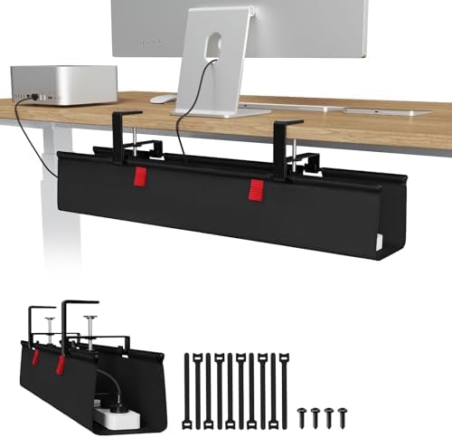 Univivi No Drill Under Desk Cable Management Tray, 28 inch Cable Management by Univivi