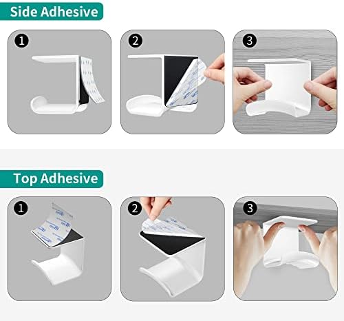Under Desk Headphone Hanger, Adhesive Hook, White 1 Pack - Image 5