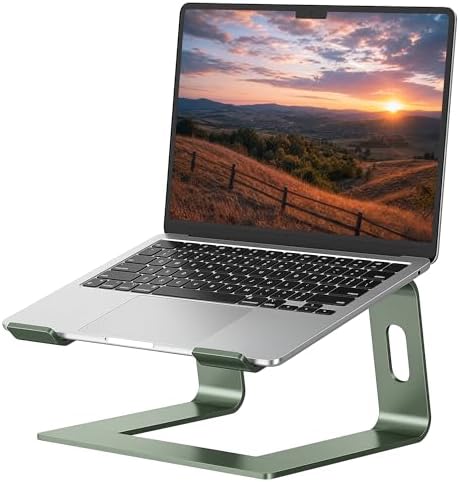 SOUNDANCE Laptop Stand, Aluminum Ergonomic Desk Riser, 10-15.6", Green by Soundance
