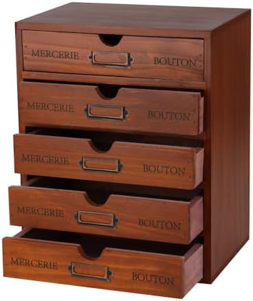Small Wooden Drawers Wooden Box with Drawer, Brown 5 Wood Drawer by Unknown