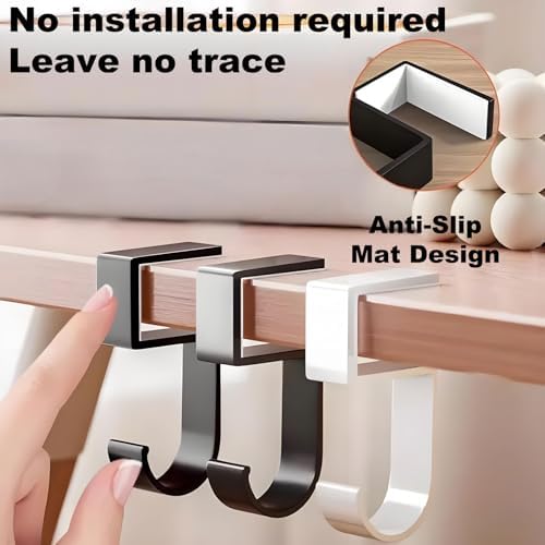 JAKO Headphone Stand, Headset Stand for Desk Aluminum Alloy Headphone Holder Hanger with Fit for Computer Accessories, Study Desk Hook for Xbox/PS4 Gaming Headset, Office, Computer Desk (2 Pcs Black) - Image 3