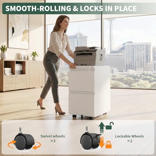 Small File Cabinet for Home Office,Metal Mobile Organizer Letters/Legal/A4 - Image 5