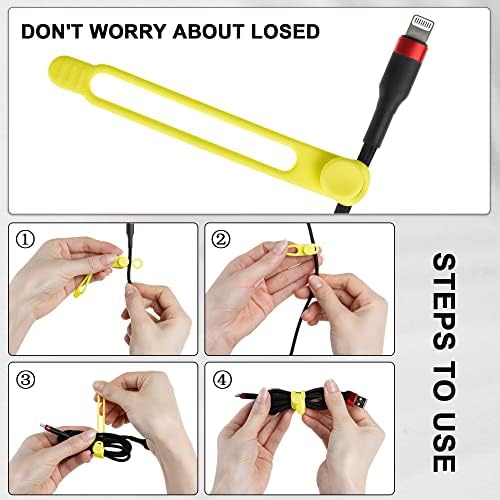 50Pcs Silicone Cable Ties, Cord Organizer Cable Management-Multi - Image 3