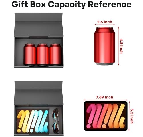 5 Pack Black Gift Box, 9.5x6x3'' Gift Boxes with Lids for Presents - Image 3