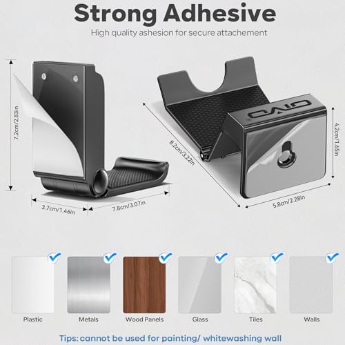 OIVO Controller & Headset Wall Mount Holder Stand, Foldable Headphone Stand, Gaming Controller Holder Hanger Hook, Universal Storage Organizer Controller/Earphone/Game Accessories-9 Packs - Image 4