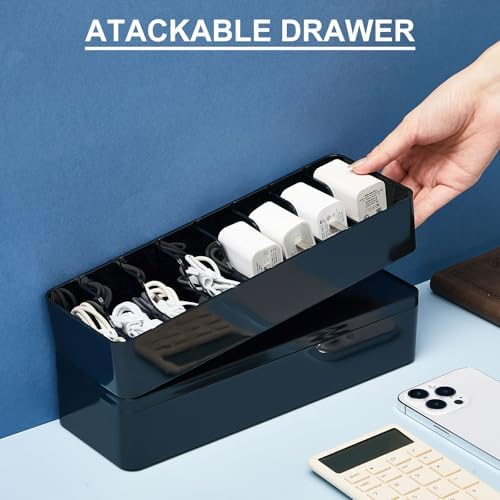 Tatuo Cord Organizer Box with Lid, Black, 2 Pack - Image 6