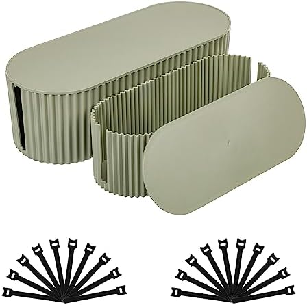 2 Pack Cable Management Box, Cord Hider Box, Green, Small+Large by FABROK