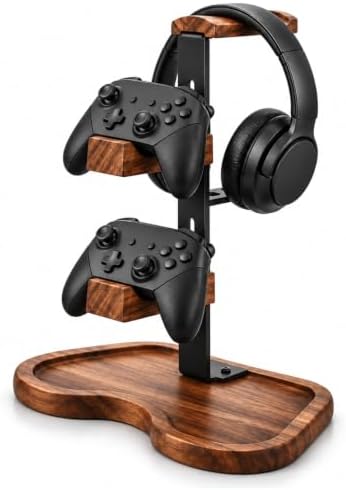 Solid Wood Controller Holder and Headphone Stand,controller holder for desk by Unknown