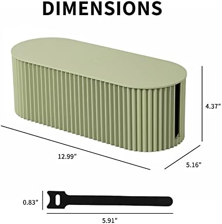 Cable Management Box, Cord Organizer Box, Small, Green - Image 2