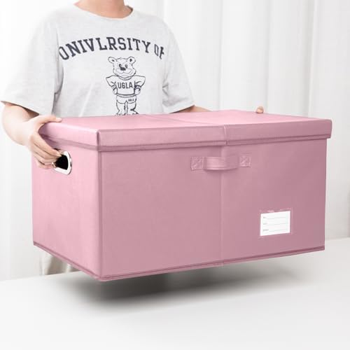 Extra Large Leather Foldable Storage Bins with Lids,Closet Storage Box 70L - Image 6