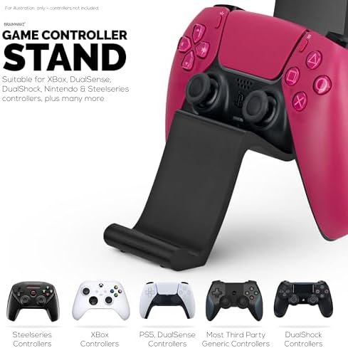 BRAINWAVZ Desktop Game Controller & Headphone Stand Hanger - Stylish, Minimalist Wave Design for PS5, Xbox, Switch, PC & Retro Gamepads (UGDS14) - Image 4
