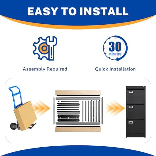 3 Drawer File Cabinet with Lock Metal Vertical File Cabinet Office Home Narrow File Cabinet for A4 Legal/Letter Size,Assembly Required (Black, 3 Drawers-Vertical) - Image 4