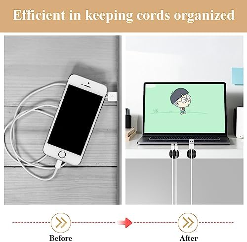 16pcs Cord Organizer for Nightstand Phone Charger Cables (Black) - Image 4