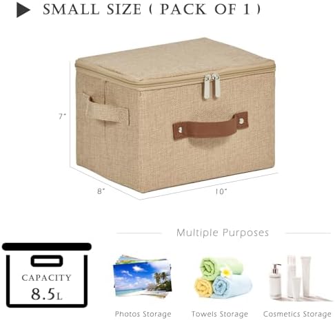 Storage Bins with Zipper Lids Decorative Lidded Baskets Boxes - Image 3