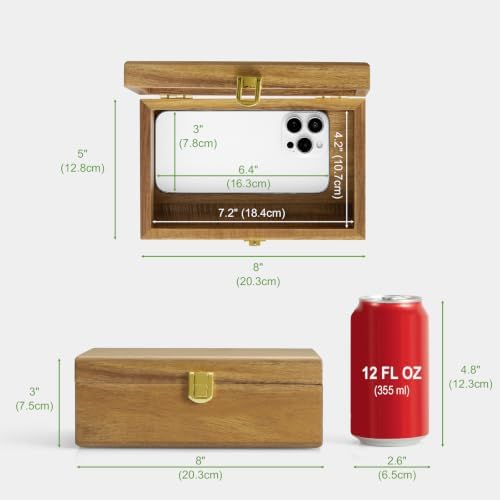 DRASTAR Small Decorative Box, Acacia Wood Box,Keepsake Box with Lid, Trinket Gift Box - Image 2