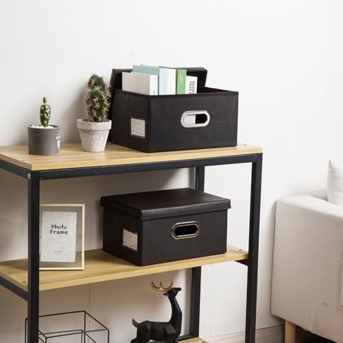 Leather Foldable Storage Boxes with Lids,Closet Storage Bins 15L - Image 2