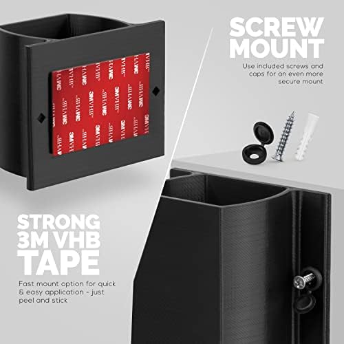 BRAINWAVZ Elephant Headphone & TV Remote Control Wall Mount Holder/Phone, Accessories Storage Organiser, Universal Headset Hanger, Adhesive & Screw In, More - Image 3