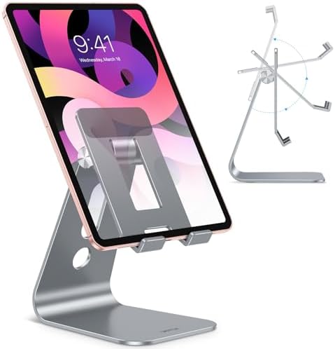 OMOTON T2 Tablet Stand for Desk, Aluminum Holder for iPad Pro/Air,Grey by OMOTON