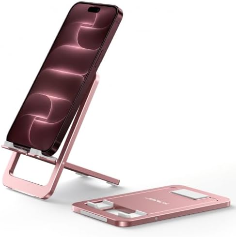 JSAUX Fold-Flat Cell Phone Stand, Adjustable Desk Holder-Pink by JSAUX