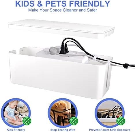 Naeety 3 Pack Cable Organizer Box, Cable Management Box for Surge Protector - Image 5