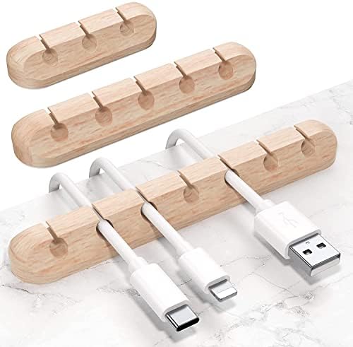 SOULWIT Cable Holder Clips, 3-Pack Cable Management Cord Organizer Clips Silicone Self Adhesive for Desktop USB Charging Cable Nightstand Power Cord Mouse Cable Wire PC Office Home by SOULWIT