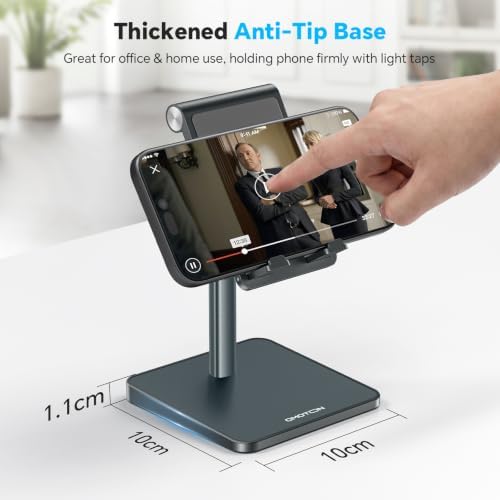 OMOTON CA02 Cell Phone Stand with Charging Hole for Desk Lightweight Gray - Image 3