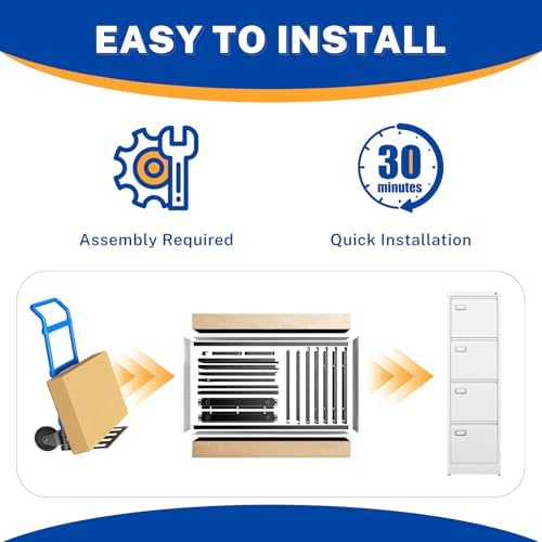 4 Drawer File Cabinet with Lock Metal Vertical File Storage Cabinet Office Home Steel Vertical File Cabinet for A4 Legal/Letter Size Narrow File Cabinet Locked,Assembly Required - Image 4