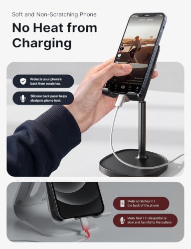 LISEN Cell Phone Stand Phone Holder for Desk, Work From Home Essentials Men - Image 3